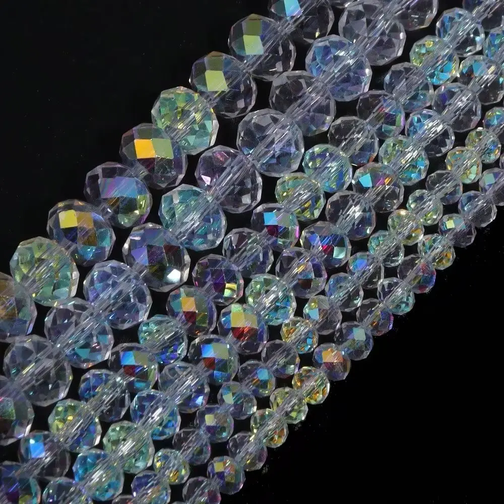 3/4/6/8 mm österreichische Kristallperlen aus weißem AB-Glas, transparent mit Loch, lose Perlen für DIY-Schmuckherstellung, Armband-Bastelbedarf