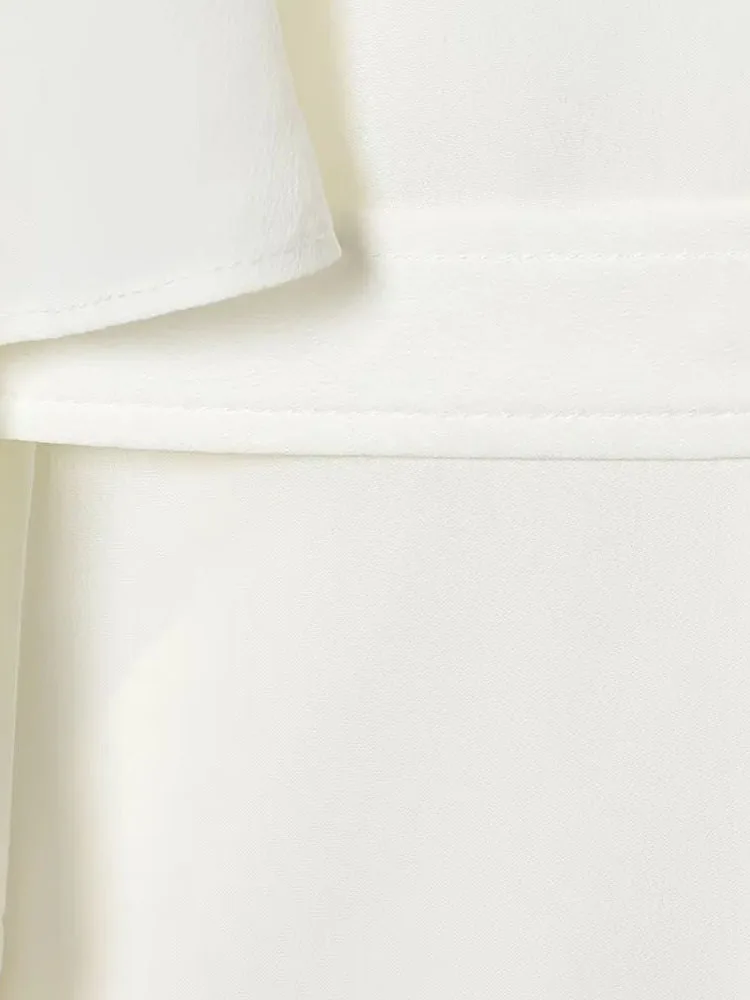 

HH Autumn Women Elegant Long Sleeve Asymmetry Round Collar Shirt Female Single-Breasted Bow Lace-up Solid High Street Blouse