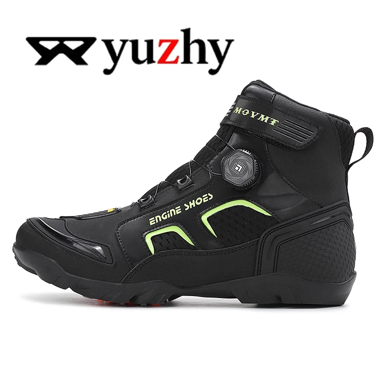 

Lexsan Motorcycle Boots Men Leather Motos Breathable Anti Slip Wear-resistant Riders Boots Motorbike Racing Ankle Length Shoes