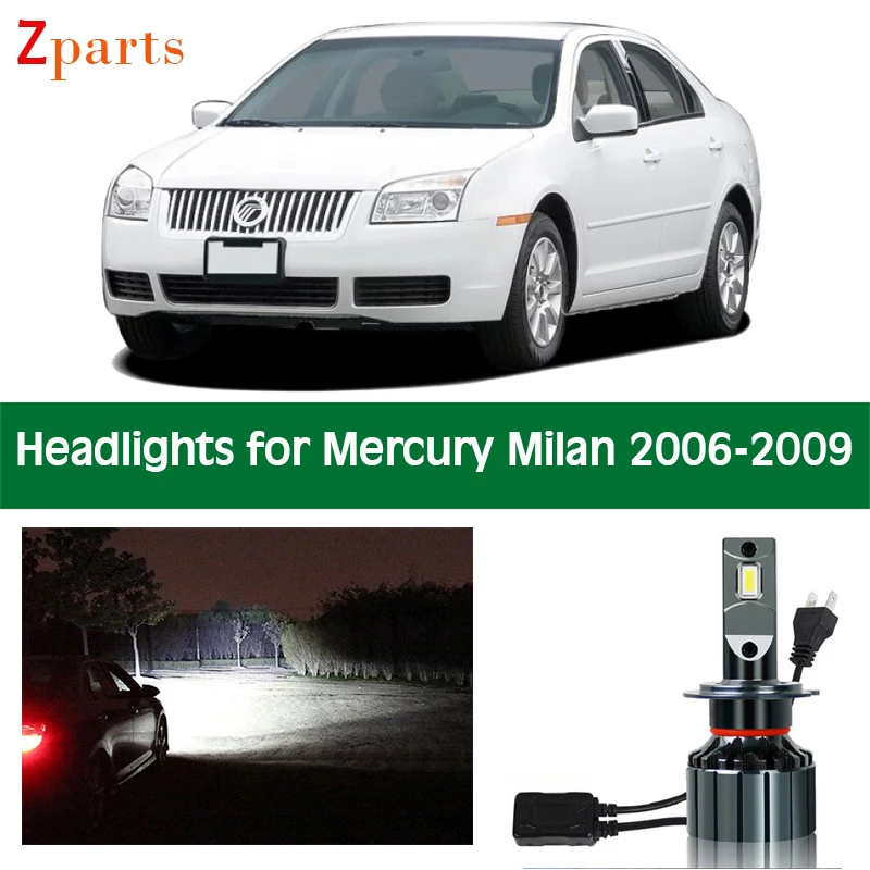 

Car Canbus Headlamp Bulbs For 2006 2007 2008 2009 Mercury Milan LED Headlight Bright Lighting Low Beam High Beam Accessories