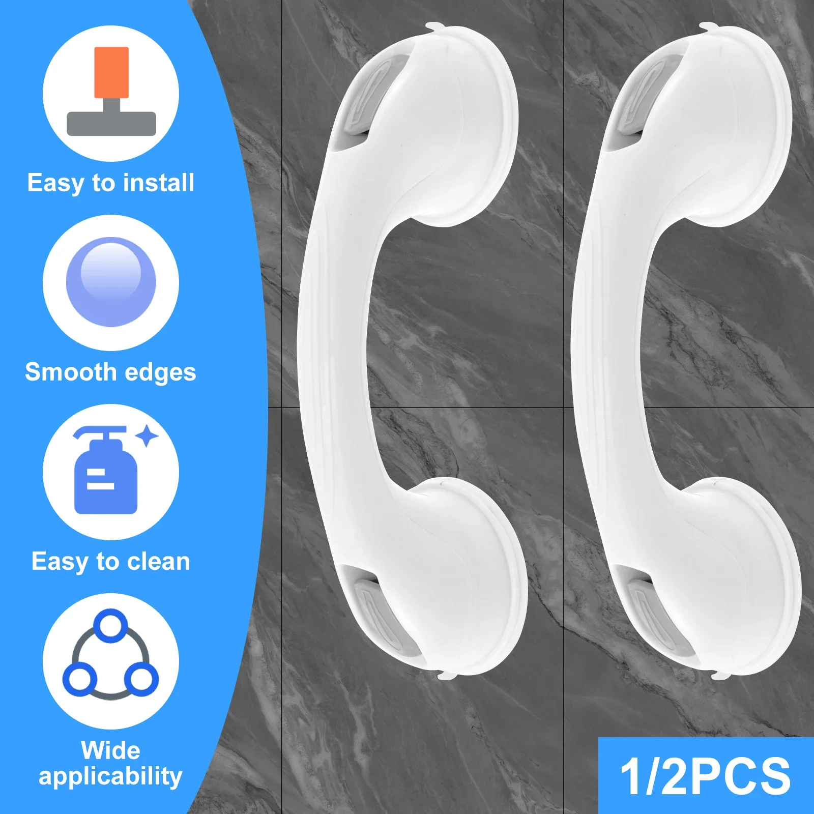 

1/2 шт., поручни для душа, нескользящая опорная ручка, безопасные поручни для ванной комнаты, ручки для пожилых детей, поручни без присоски