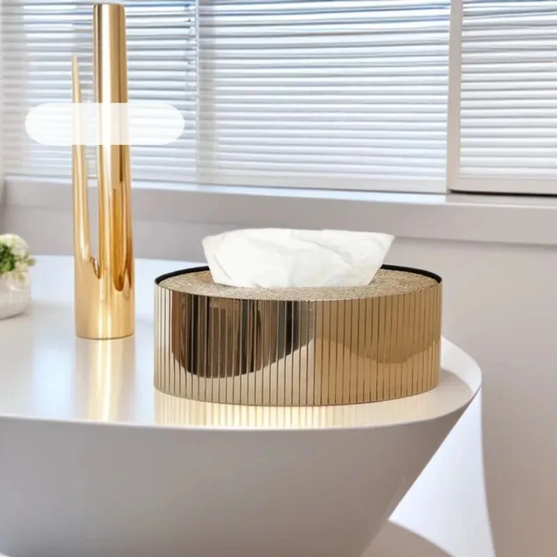 tissue box horsehair metal pumping carton French light luxury multi-functional storage living room coffee table hotel ornament