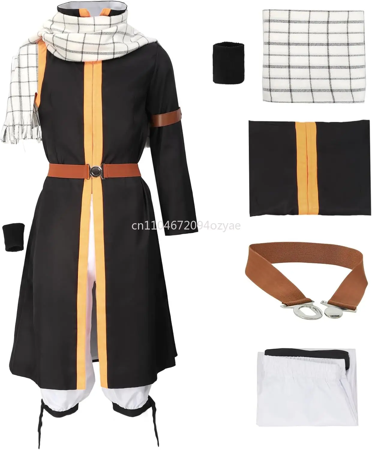 

US Size Men's Anime Cosplay Halloween Costume With Scarf Wrister