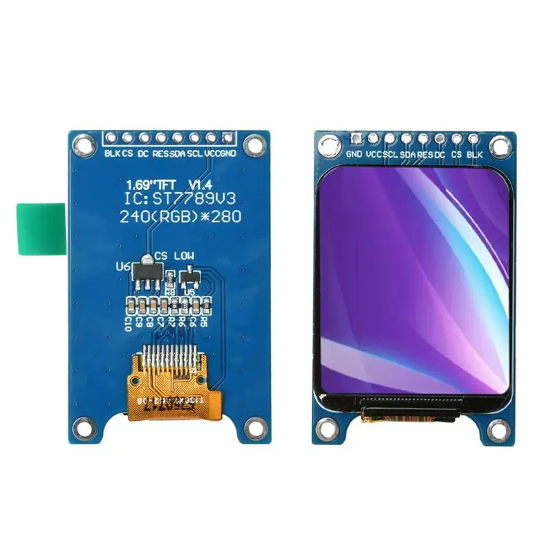 

ABKQ-1.69 Inch TFT LCD Screen Module ST7789V3 SPI Interface,Ultra Thin 240X280 Color Display,Rounded Corner Small IPS Monitor