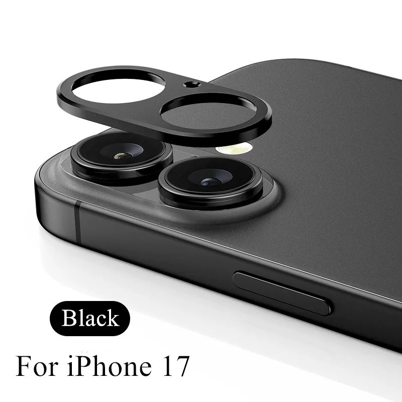 Metal Camera Bezel Sticker Cover For iPhone 17 Aluminum Alloy Hollow Anti-Shatter Camera Lens Protector Film