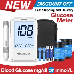 LinkSun Blood Glucose G-425-2 test strips replacement Meter Glucometer Diabetes Medical Lancets digital glucometer complete suit