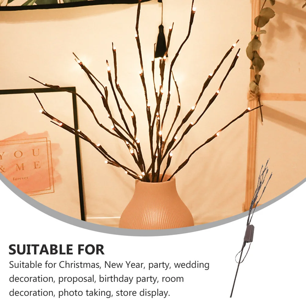 

3Pcs LED Branches Light 20LED Flexible Iron Wire Core Malleable Simulation Decor for Bedroom Study Desk Home Interior Lighting