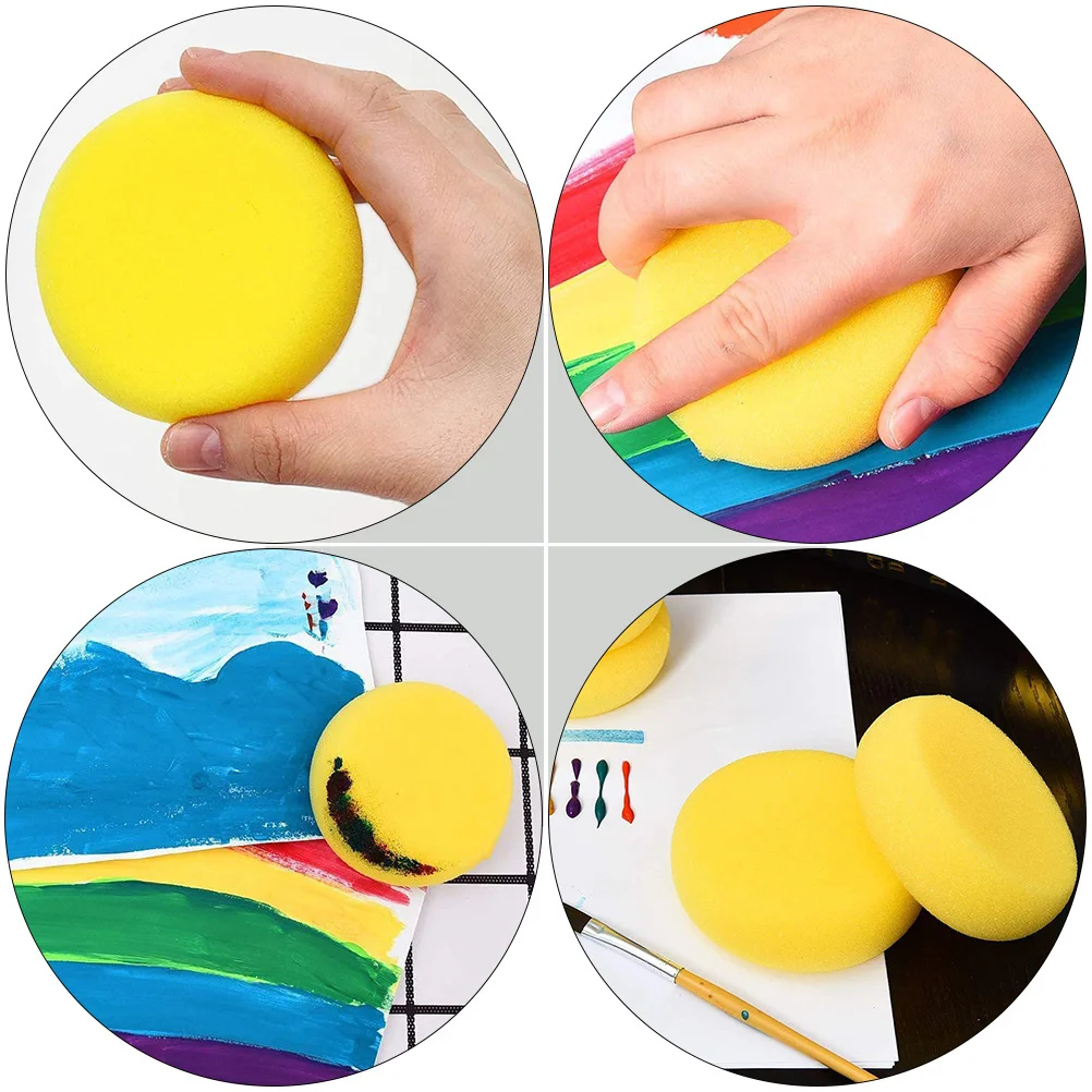 25 Pcs Painting Absorbent Sponge Kids Drawing Sponges Kindergarten Accessory Children Tools Round