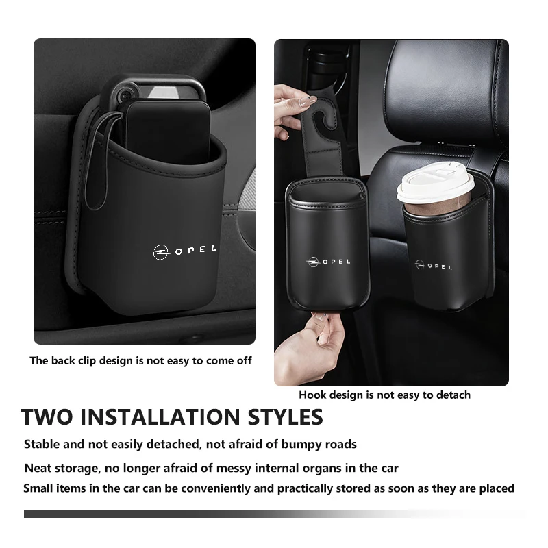 Leather Car Door Water Cup Holder Hang Drink Storage Box For Opel OPC Astra J H G K Insignia Corsa D B E Mokka Vectra B view 3