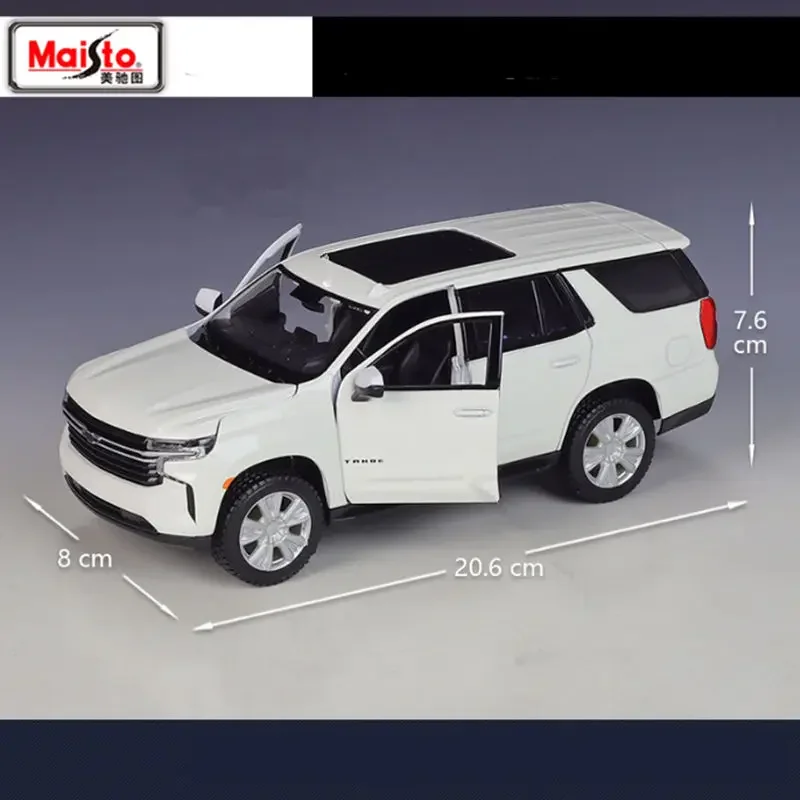 1:24 2021 Chevrolet Tahoe SUV Alloy Car Model Diecast Metal Off-road Vehicles Car Model High Simulation Toy Gift