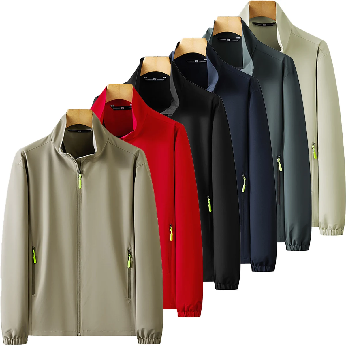 

Men's Standing Collar Windbreaker Jacket Casual Zipper Jacket Blue Autumn Winter Youth Couple Outfit Team Outfit