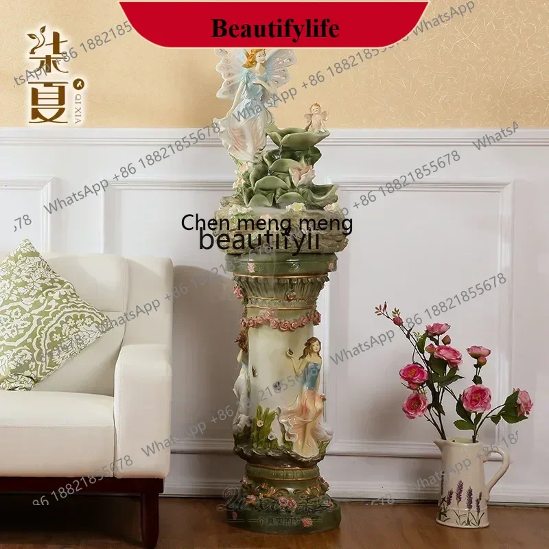 

D178 YCreative North-Style Light Luxury Water Fountain Decoration Living Room Large Floor Decoration TV Cabinet Humidifier Deco