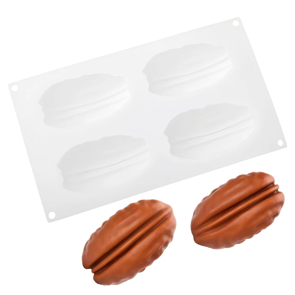 1 or 4-Cell Pecan Nuts Design Silicone Chocolate Mold Food Grade Mousse Cake Mould French Dessert Tools Kitchen Bakeware