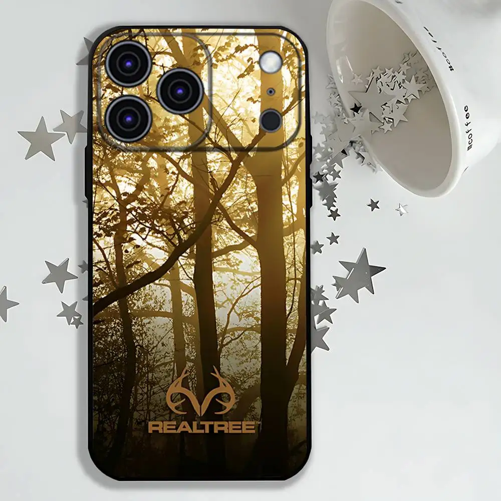 R-Realtree Real Tree Camo  Phone Case For iPhone 17,16,15,14,13,12,11,Pro,Max,Plus,E,Air,Mini Protective Black Cover