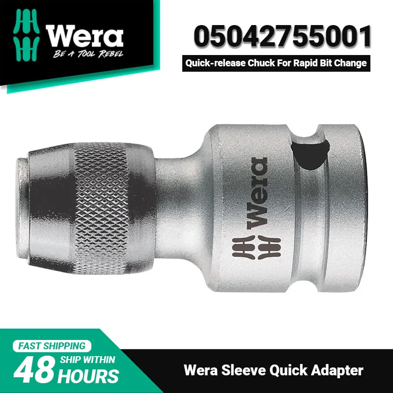 

WERA 05042755001 784 B 3/8" Sleeve Adaptor with Quick-Release Chuck 41Grams High Quality Exquisite Workmanship