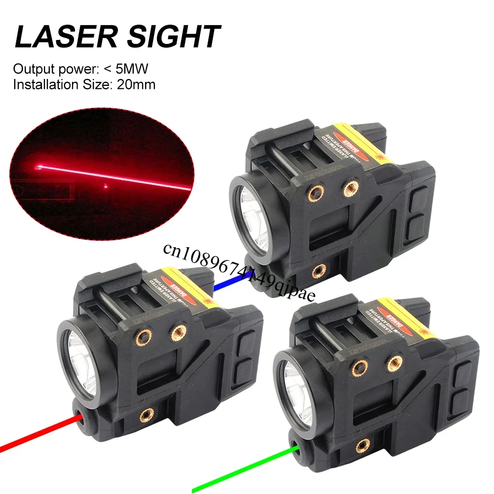 Red Dot Laser Sight With LED Flashlight Dimmable For 20mm Picatinny Rail Ambidextrous On/Off Button Smart Sensor Tester Tools