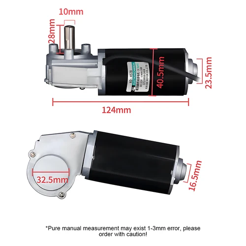 Imagen 2 del producto Motor reductor de engranaje helicoidal de 12V CC, Motor de transmisión de velocidad lenta de alto par hacia adelante y hacia atrás, Motor autoblocante de fallo de energía