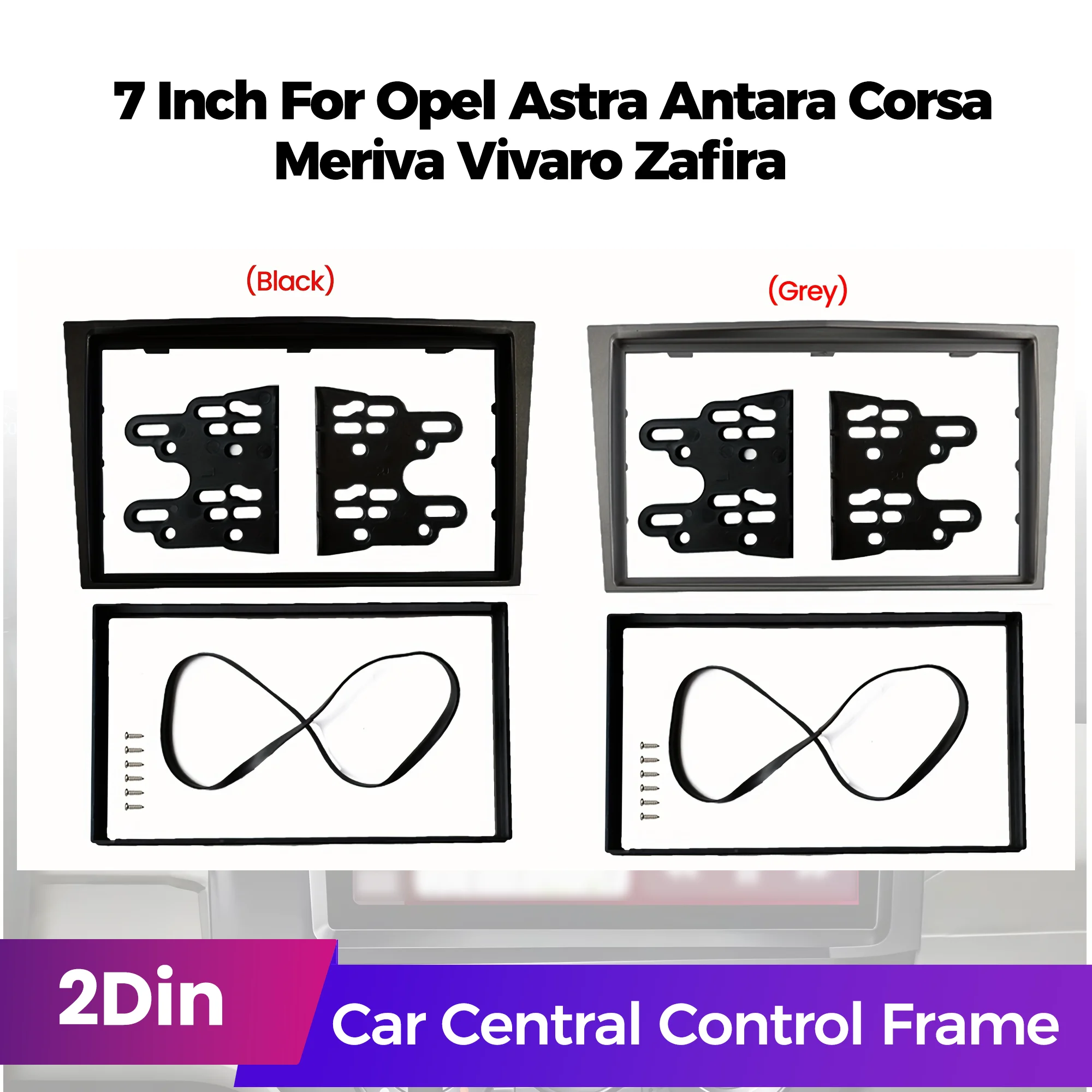 7 Inch Double Din Car Stereo Radio Fascia Frame Dash Kit for Opel Astra  Vectra Vauxhall Antara Zafira  Corsa  Vivaro Meriva