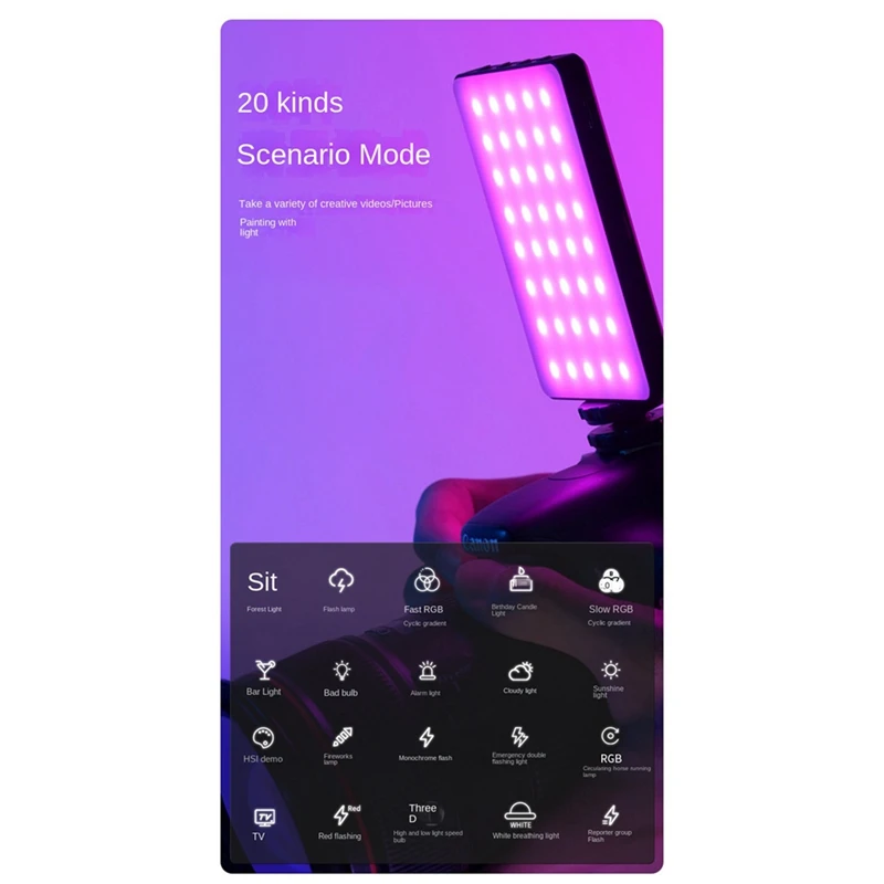 Ładowana lampka do napełniania Mini RGB na telefon, podkładka, do makijażu, Selfie, Vlog