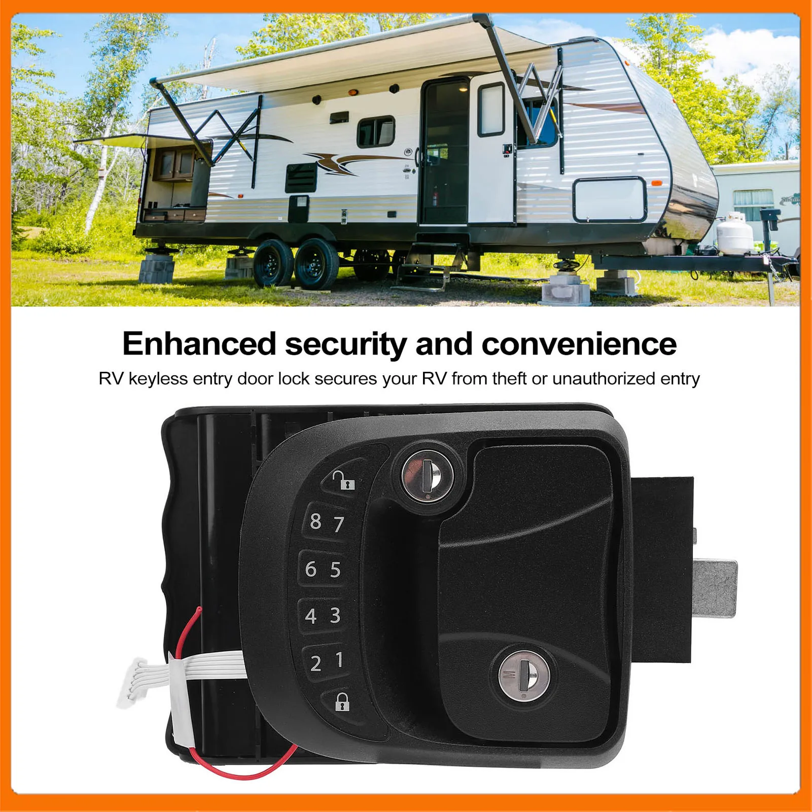 

Keypad RV Door Latch Lock RV Door Lock Keyless Entry Remote Control Keypad Zinc Alloy Trailer Door for Trailers Motorhomes