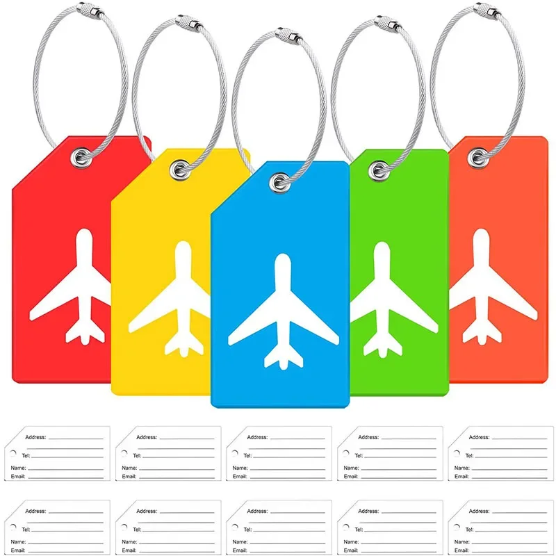 Candy Colors Silicone Luggage Tags Cute Travel Accessories Luggage Tags Suitcase Simple Fashion Silicon Portable Travel Label