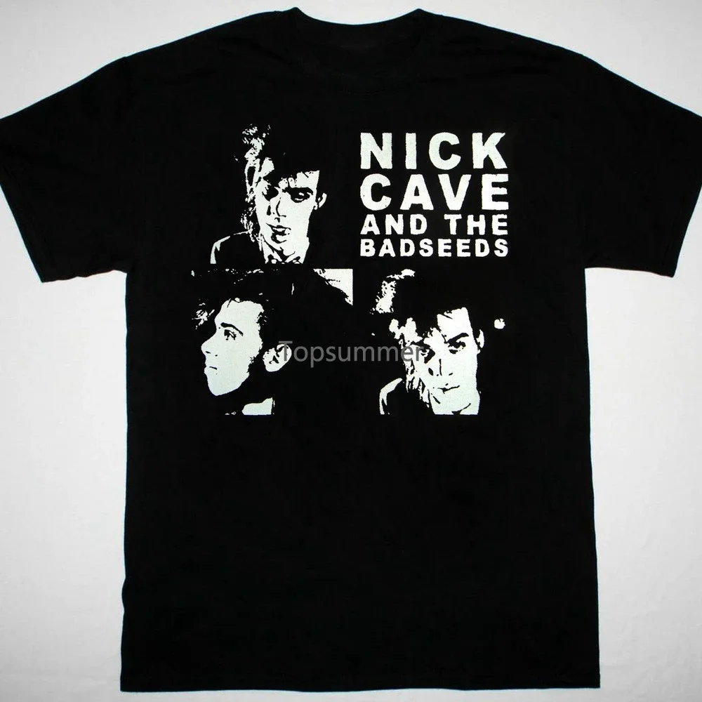 วินเทจ NICK ถ้ำและเมล็ดไม่ดีเสื้อยืดสีดำ unisex ทุกขนาด Jj2565