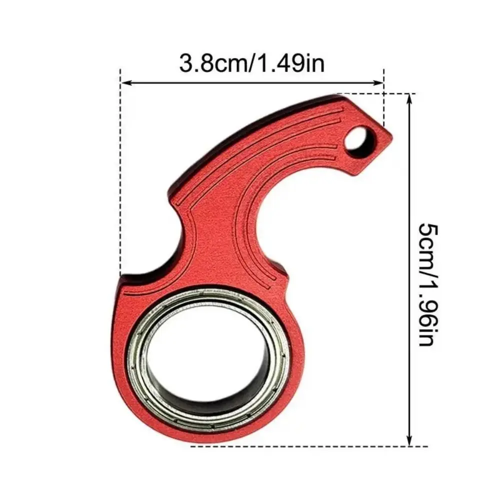 不安防止そわそわスピナーキーホルダー、アルミニウム合金回転指先キーリング、軽量、トレンディで退屈を和らげる