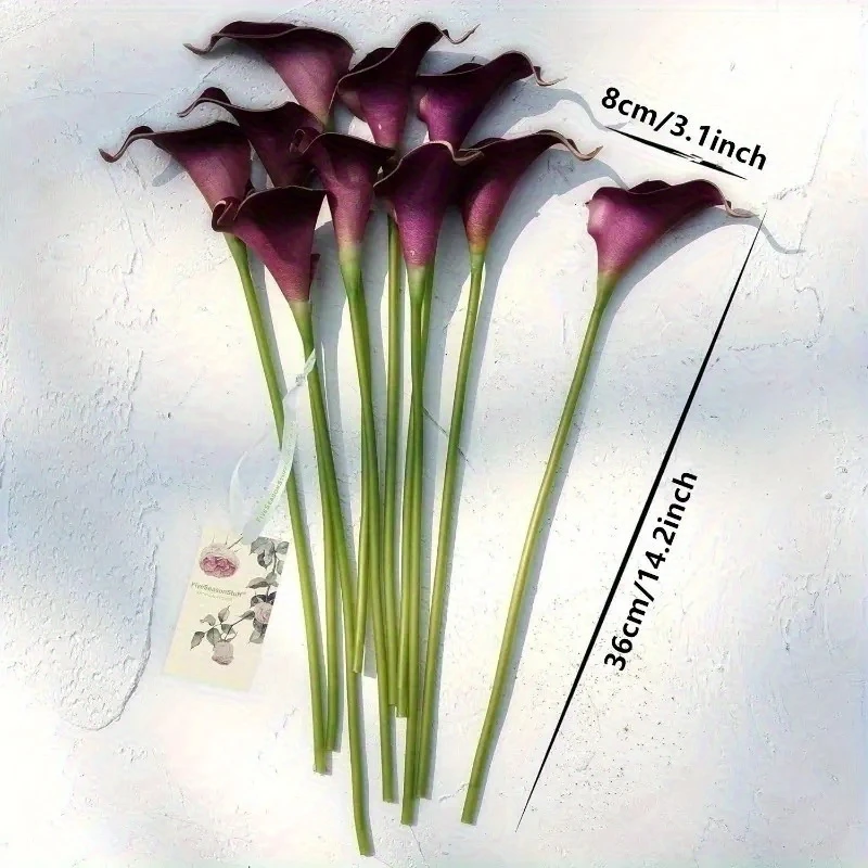Real Touch PU Künstliche Calla-Lilien, Kunstblumen Calla-Lilien, Hochzeitsvasen-Arrangement, Dekoration für Zuhause und Büro, Muttertag – Detail 8