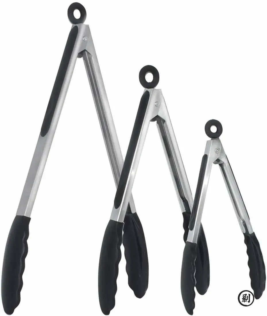Choose Your Perfect Tongs: 7'' (Precise) / 9'' (All-Purpose) / 12'' (BBQ) - All with Silicone Tips & Lock