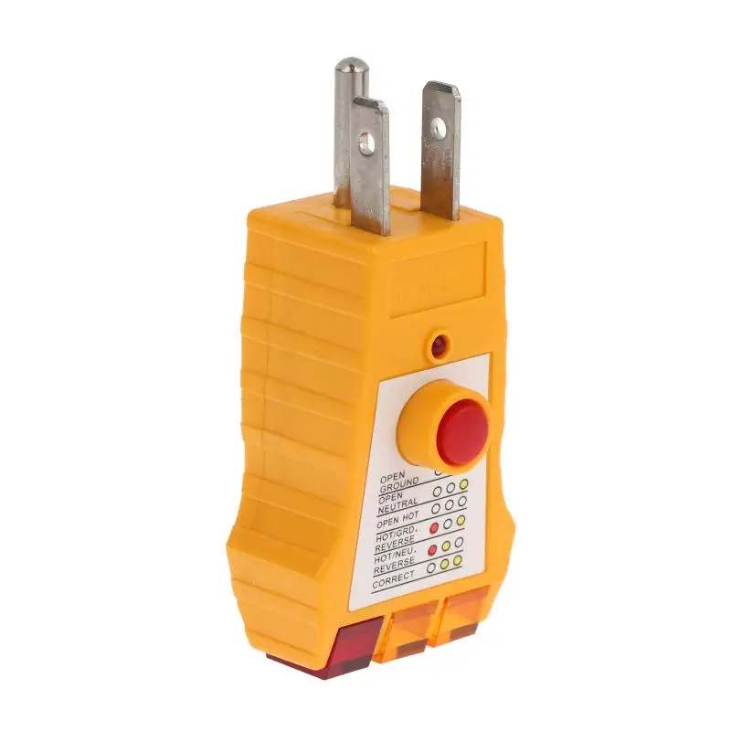 Compact Design Electrical Fault Detector Comprehensive Wiring Check GFCI Detection Outlet 3Pin Circuit Tester Safety Checking