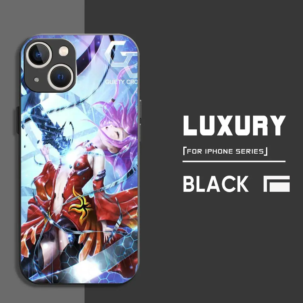 Guilty Crown Yuzuriha Inori Phone Case For iPhone 16 15 14 13 12 11 X XR XS 8 Plus Mini Pro Max Soft black Shockproof Cover