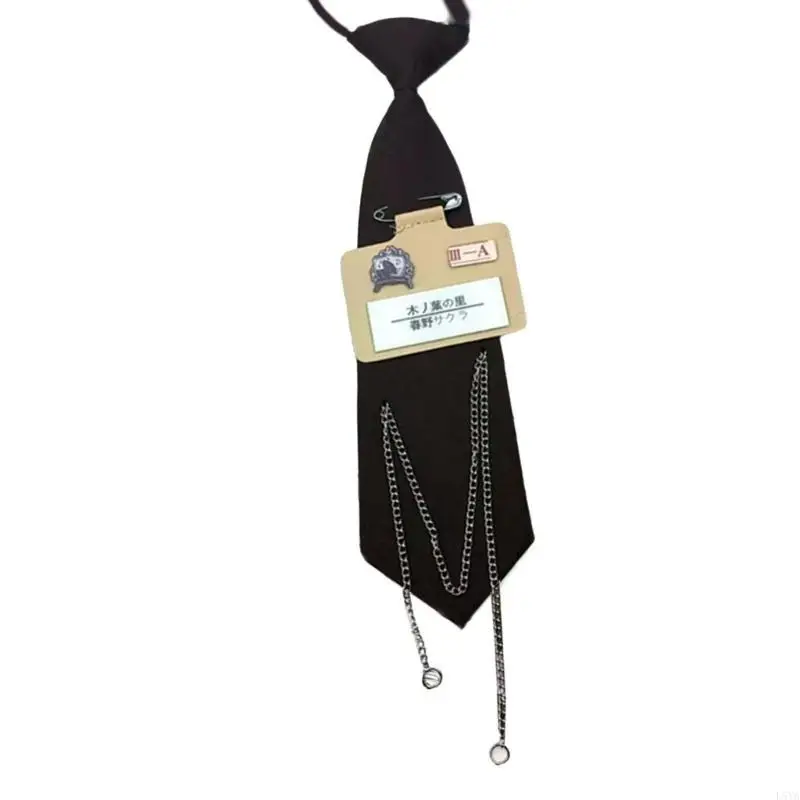 ربطة عنق L5YA احترافية بسلسلة معدنية مربوطة مسبقًا للنساء والفتيات مناسبة لمؤتمرات العمل والمكاتب