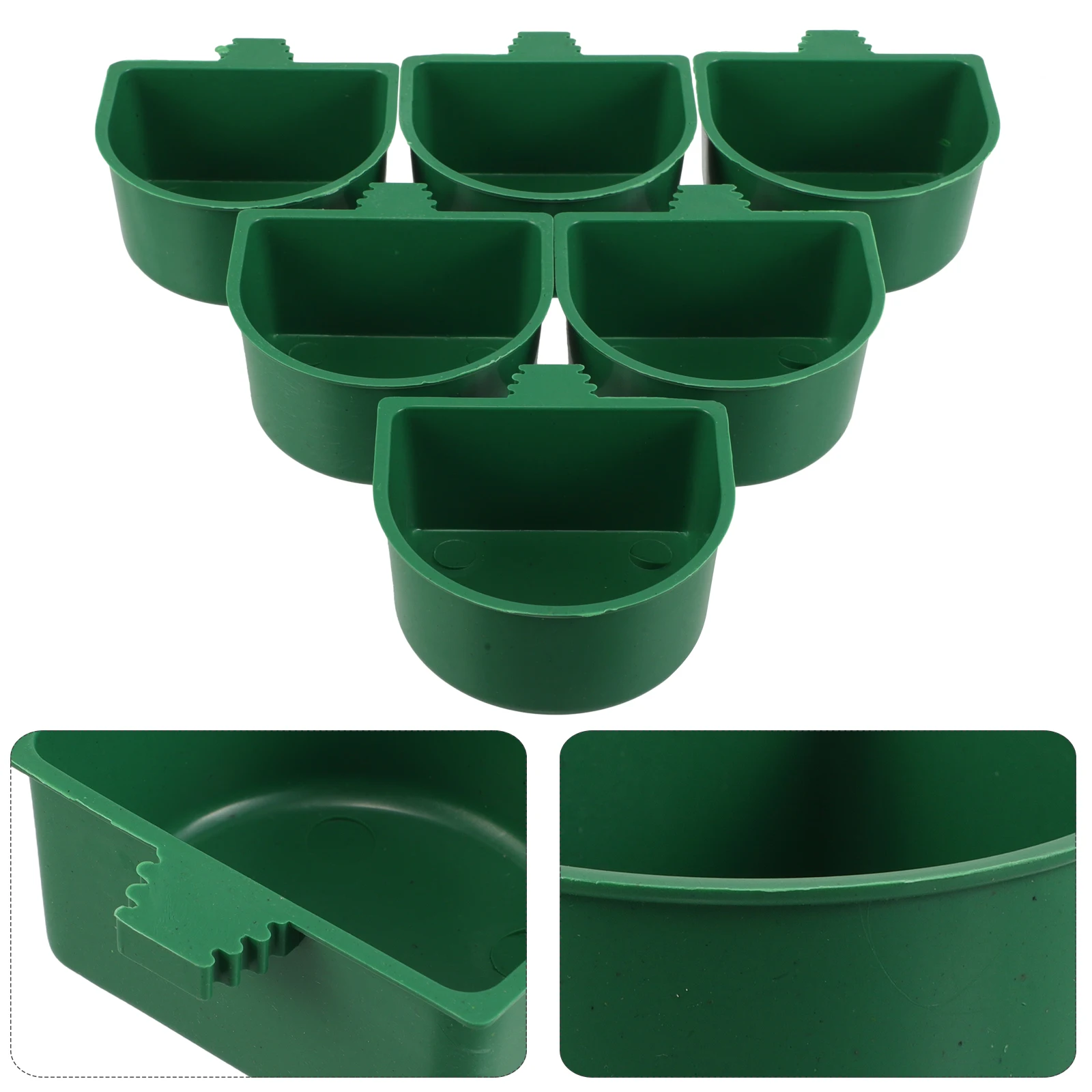 

30 Pcs Parrot Drinking Water Feeder Bird Coop Cup with Clamp Buckle Cage Feeding Bowl Plastic Holder Food Hanging