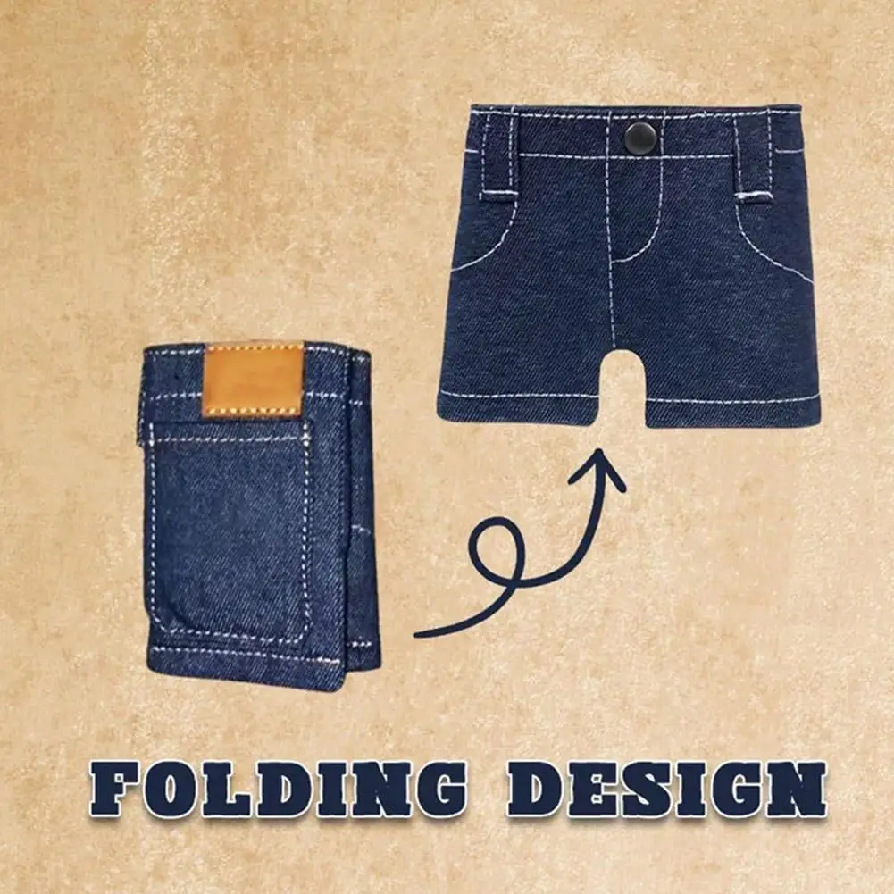 Portafogli stile pantaloni retrò Portafogli mini jeans creativi Porta pantaloni tascabili Porta carte piccolo Portamonete con tasche bifold compatte e sottili