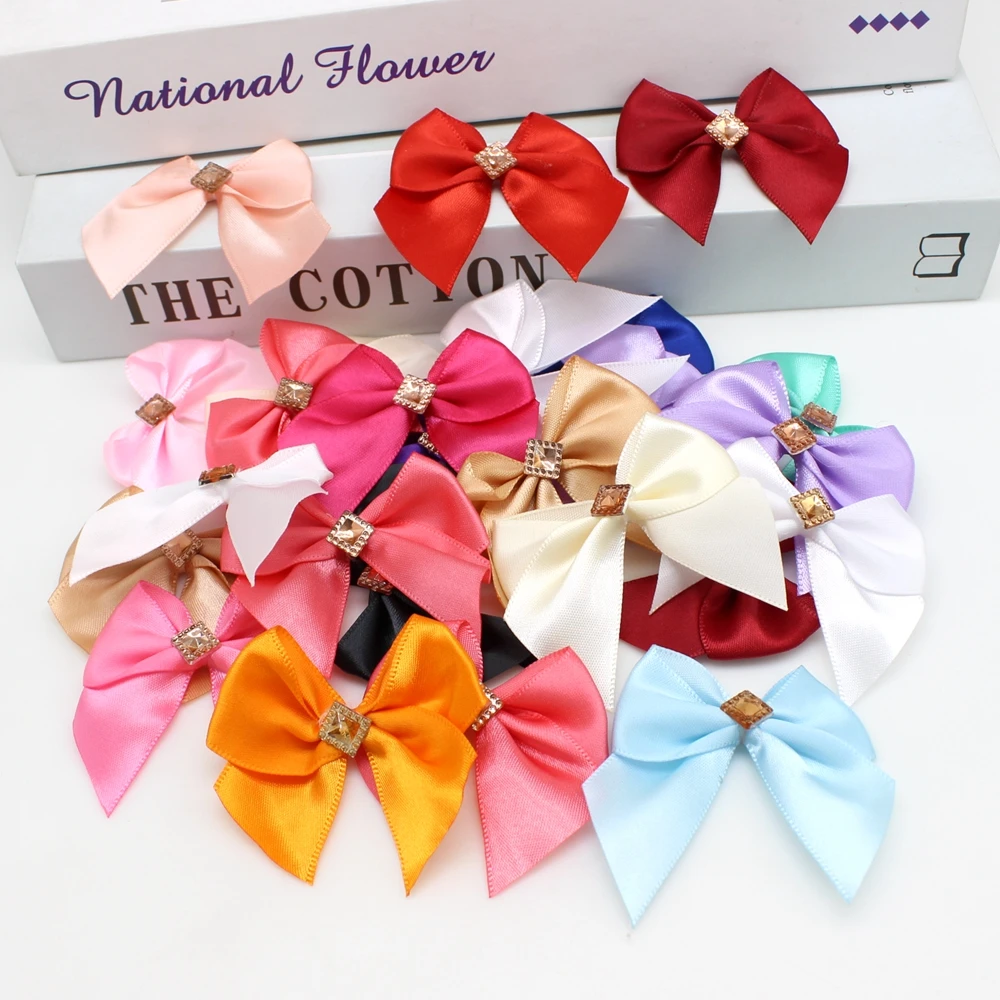 20 or 50PCS 50*50mm Ribbon Bows for Crafts Bowknot  kokardki dekoracyjne mini Craft Supplies Wedding Suppli  Decoration Bows