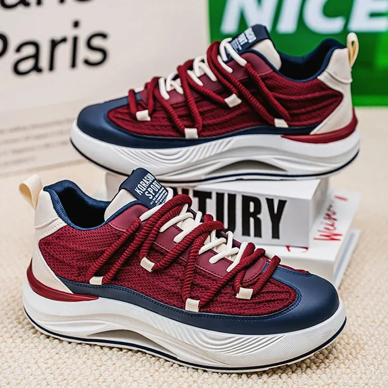 

2025/мужская летняя сетчатая дышащая повседневная спортивная обувь для бега и путешествий, модные трансграничные кроссовки с толстой подошвой