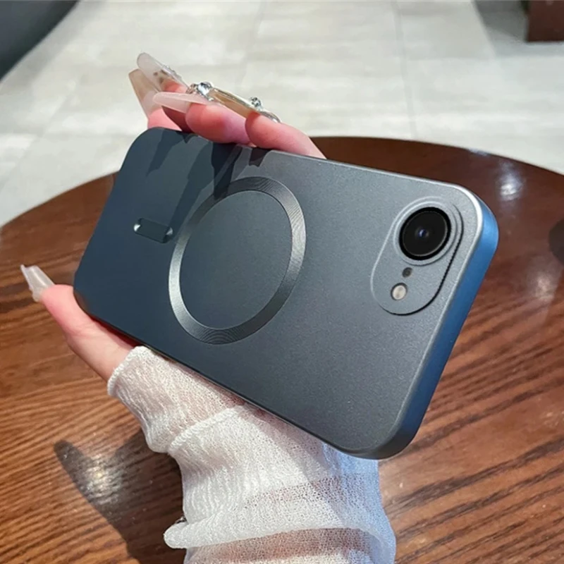 

for Magsafe Matte Soft Silicone Case for iPhone 16E SE4 16 15 14 13 Plus 12 11 Pro Max Xr Xs Magnetic Solid Color Cover