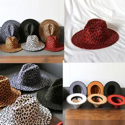 2023 Leopard print Spring new red Fedora hat Unisex hat Panama men and women felt hat Jazz hat Fedora hat