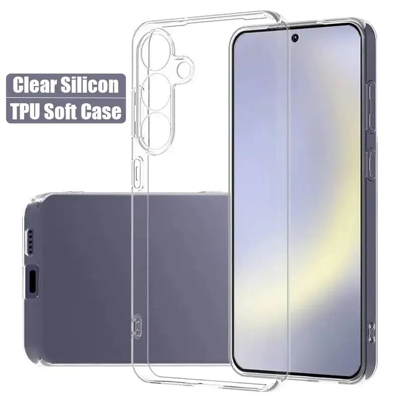 Clear Case For Samsung Galaxy S24 S25 S22 Plus S23 Ultra S21 Fe Soft Silicone Cover For Samsung A55 A35 A25 A15 A05S A56