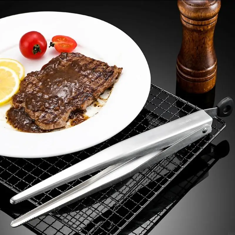 Professional Tongs 304 Stainless Steel Locking Grill Tongs For Outdoor BBQ 55KF