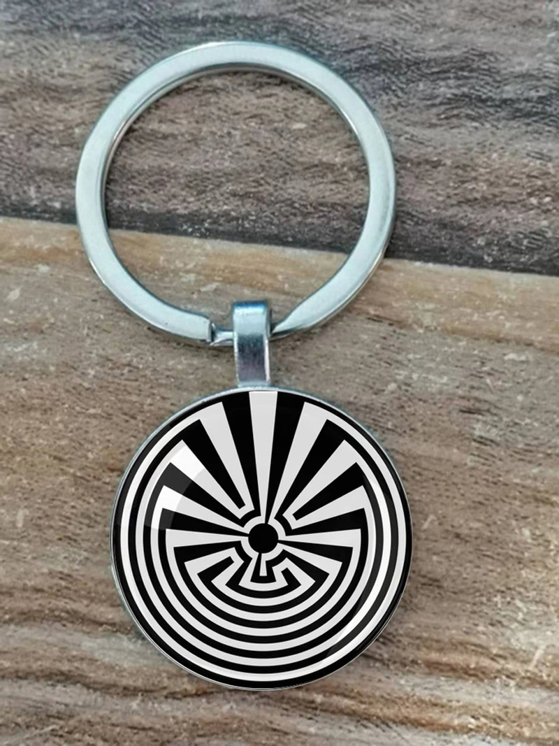 Colorful 3d Hypnotic Beam Keychain With Interesting Dizziness Symbols Hypnotist'S Self Hypnotic Sleep Prop Hypnosis