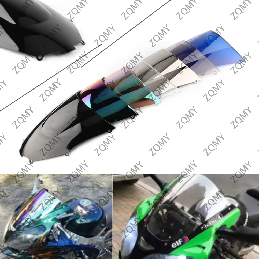 ZX-9R 2001 Motorcycle Windshield Windscreen For Kawasaki ZX9R 2000 01 2002 2003 Double Bubble Windproof ABS Plastic