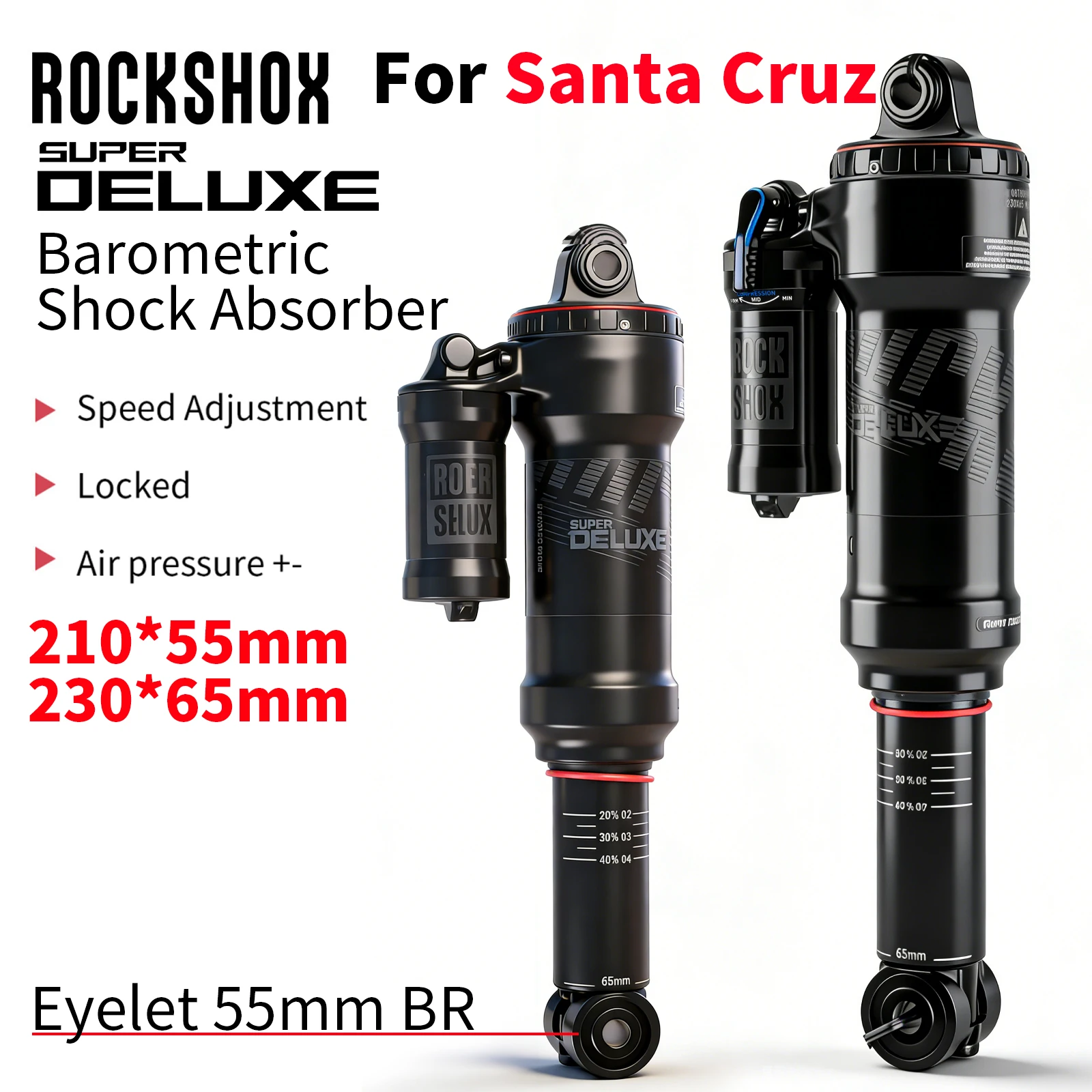 

ДЛЯ SRAM Super Deluxe BR Задний амортизатор | Демонэра | B2 - 230x62,5 мм 210x55 мм ДЛЯ Ушко Santa Cruz E-MTB E-BIKE 55 мм BR