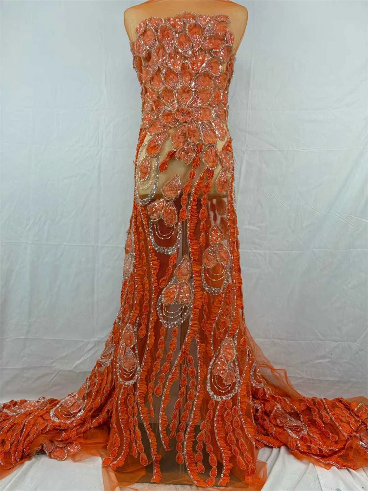 

Французское кружево из сетки и тюля с пайетками и вышивкой для роскошных свадебных и вечерних платьев, 5 ярдов, коллекция 2026 года, нигерийский африканский стиль