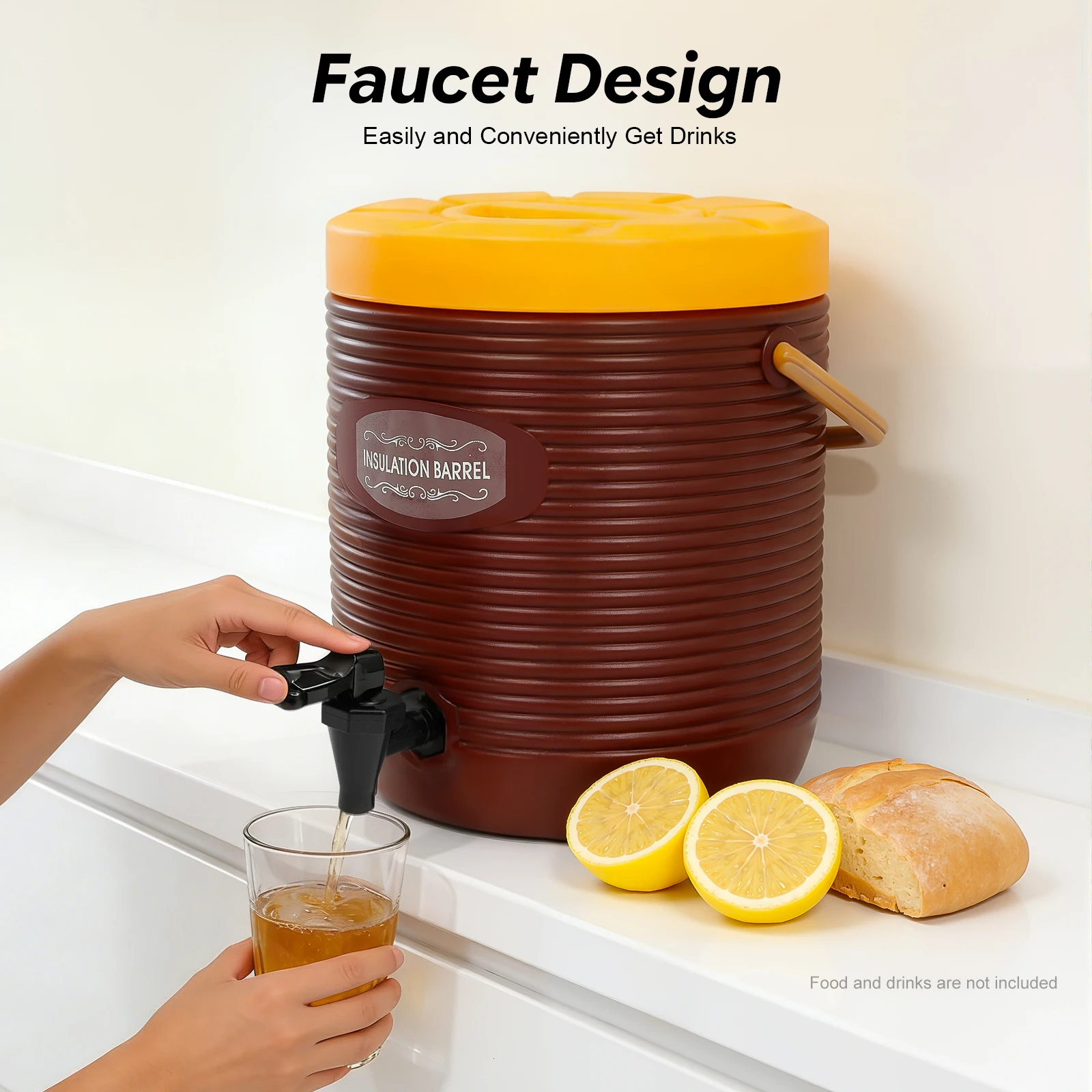 Stainless Steel Insulation Barrel 13L Large Capacity Hot Water Dispenser Durable Polished High Strength Party Commercial Use
