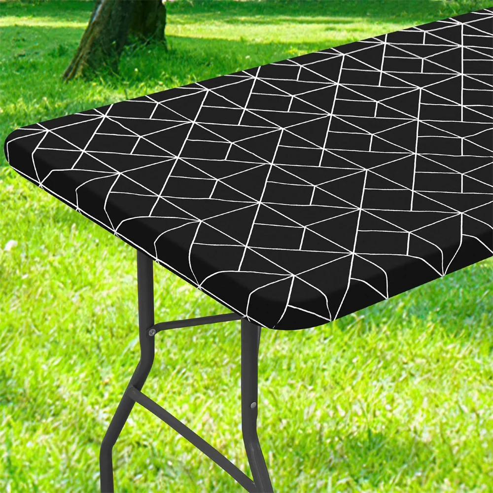 Olanly Rectangle Table Cover 30x72inch Elastic Waterproof Table Covers Fitted Tablecloth Home Party Camping Table Cloth Outdoor