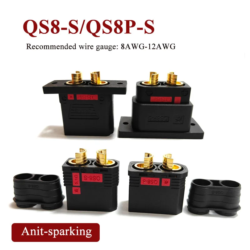 Anti Spark QS8 Series Lithium Battery Connector 110A 500V High Current QS8P-S Male Female Power Plug F Aviation Model Forklift