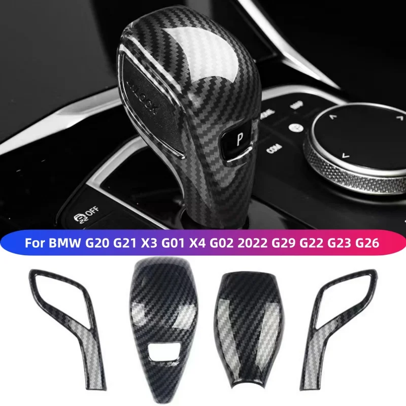 

For BMW G20 G21 X3 G01 X4 G02 2022 G29 G22 G23 G26 F40 F44 G42 Carbon Fiber Gear Shift Knob Cover Trim Car Styling Accessories