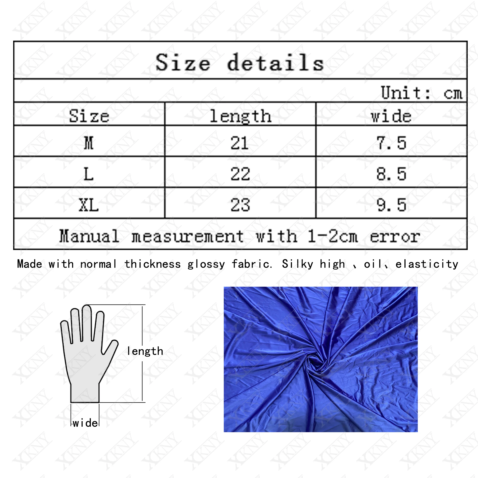 XCKNY satin gloss gloves sexy high elasticity five finger gloves party dress gloves silky role-playing gloves