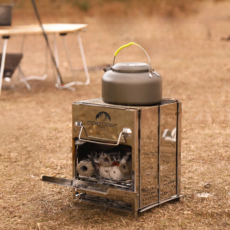 

Travel Picnic Camping Wood Stove Outdoor Portable Garden Fireplace Camping Heater Mini Folding Heizstrahler Outdoor Furniture